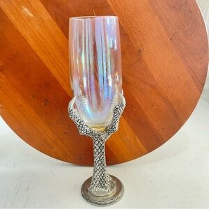 Dragon Claw Stemmed Iridescent Champagne Flute Goblet – Medieval Fantasy Style